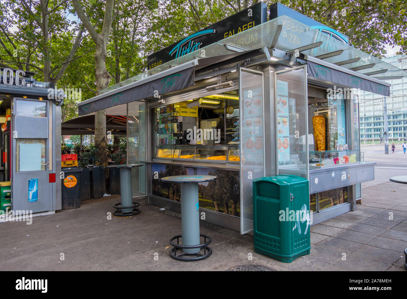 Kebab fast food, Schwedenplatz, Wien, Österreich Stockfoto