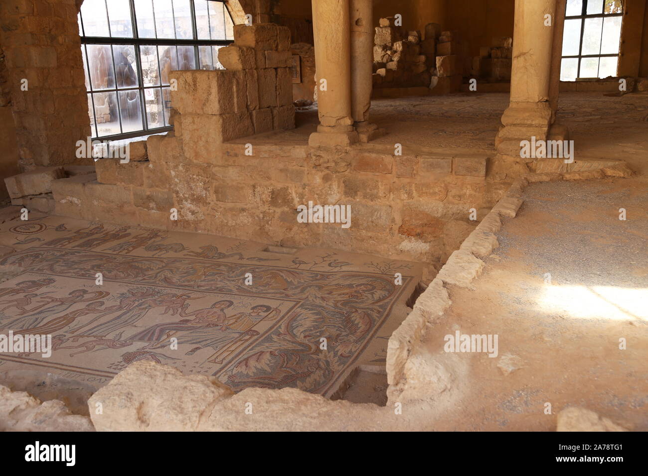 Hippolytus-Halle, Archäologischer Park, Abu Bakr Als Siddiq-Straße, Madaba, Madaba-Gouvernement, Jordanien, Naher Osten Stockfoto