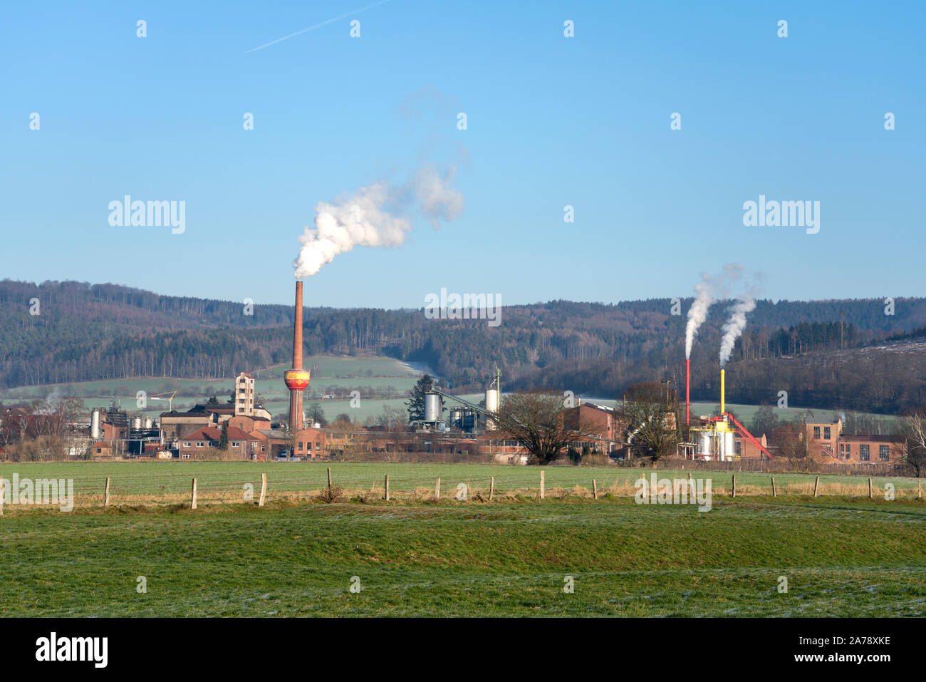 ProFagus, Produktion von Holzkohle, Bodenfelde, Landkreis Northeim, Niedersachsen, Deutschland, Europa Stockfoto