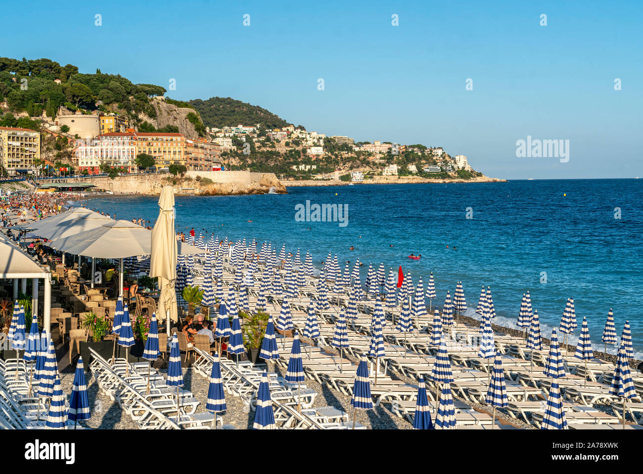 Plage Promenade des Anglais, Nizza, Frankreich, Stockfoto