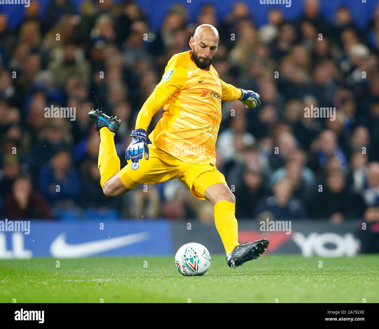 LONDON, VEREINIGTES KÖNIGREICH. Oktober 30 Chelsea's Willy Caballero während Carabao Cup vierte Runde zwischen Chelsea und Manchester United an der Stanford Bridge Stockfoto