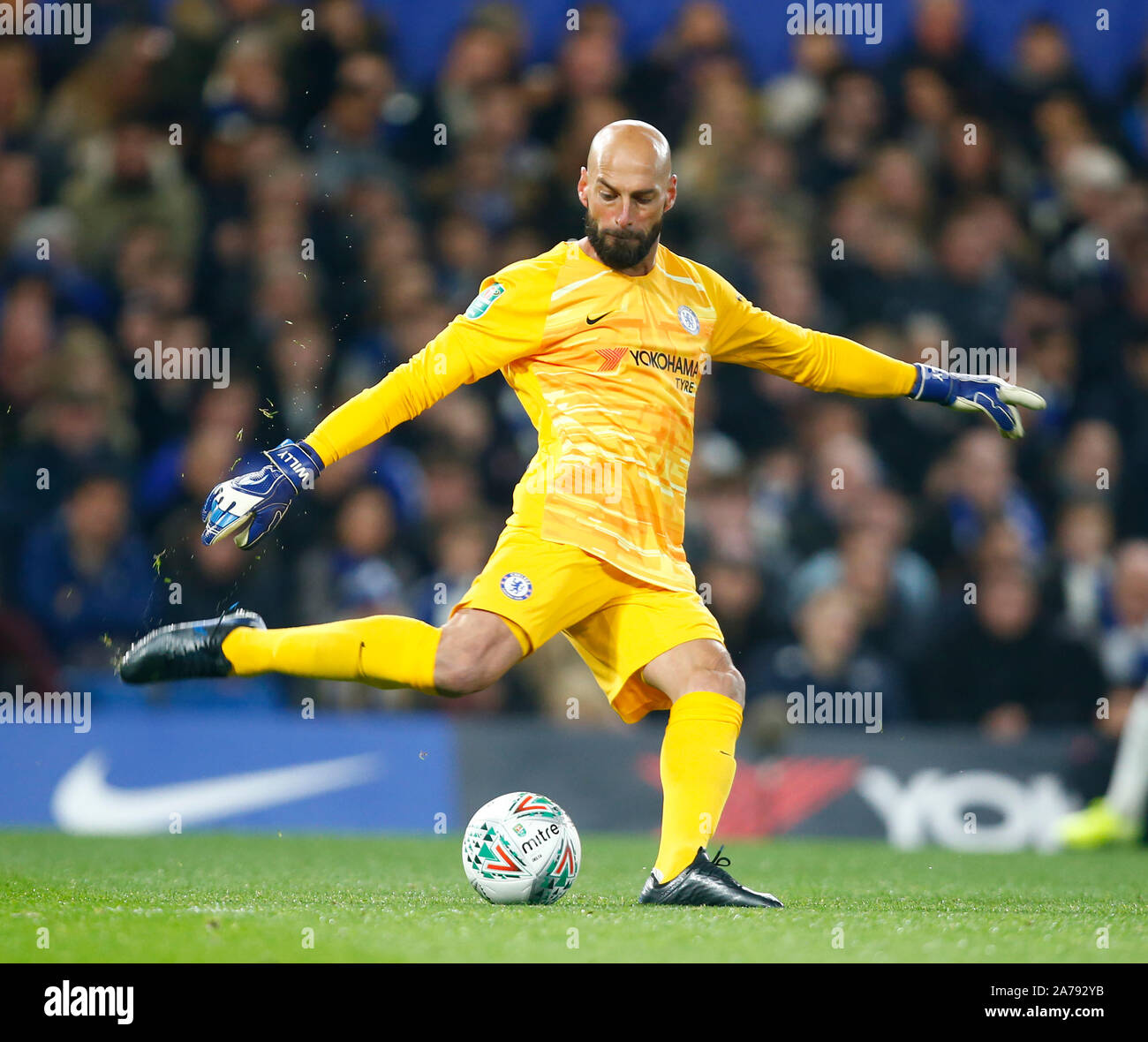 LONDON, VEREINIGTES KÖNIGREICH. Oktober 30 Chelsea's Willy Caballero während Carabao Cup vierte Runde zwischen Chelsea und Manchester United an der Stanford Bridge Stockfoto