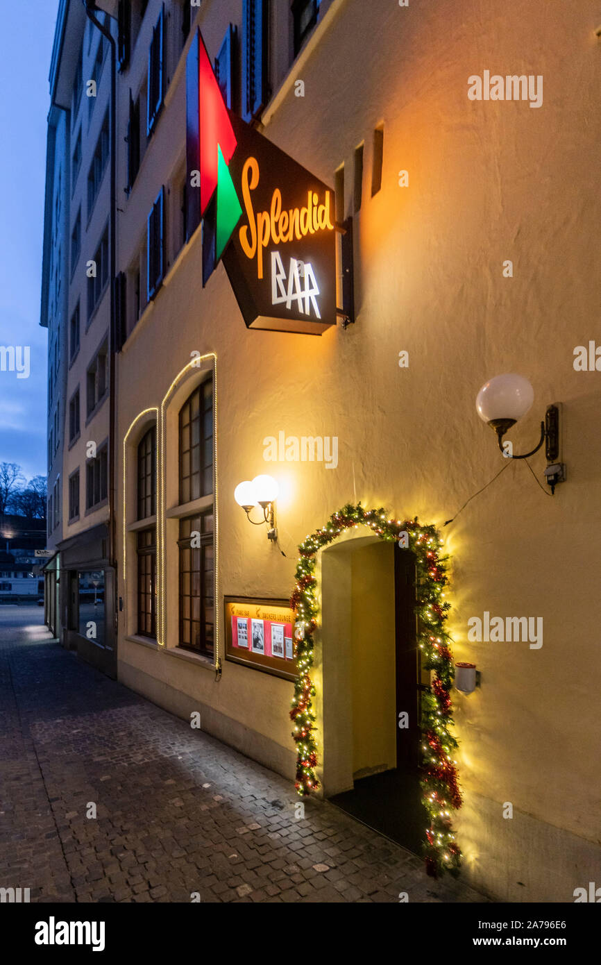 Splendid Bar Aussenaufnahme Niederdorf, Zürich Stockfoto