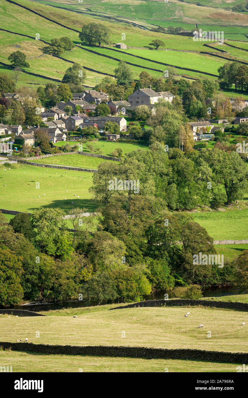 Appletreewick Dorf in Bösingen, die Yorkshire Dales, England. Stockfoto