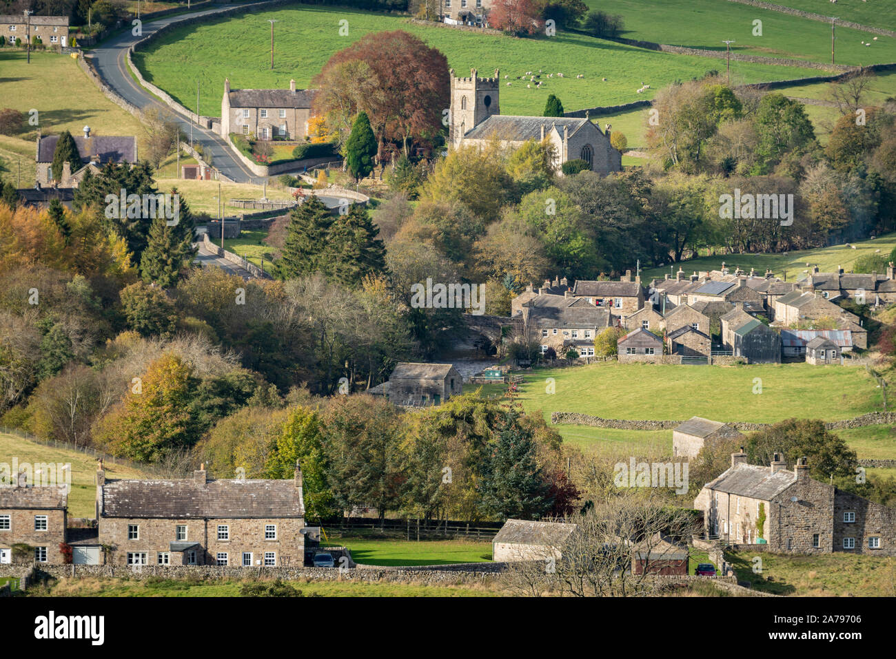 Langthwaite abgelegenen Dorf in der Nähe von reeth in Arkengarthdale, die Yorkshire Dales, England. Stockfoto