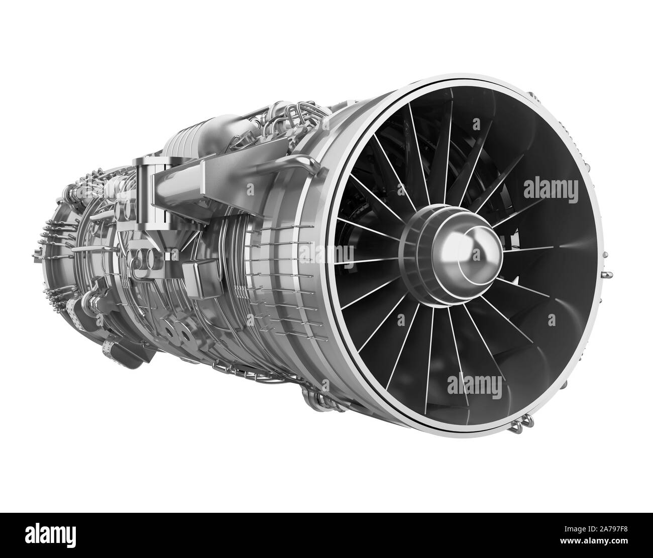 Turbofan Jet Engine isoliert Stockfoto