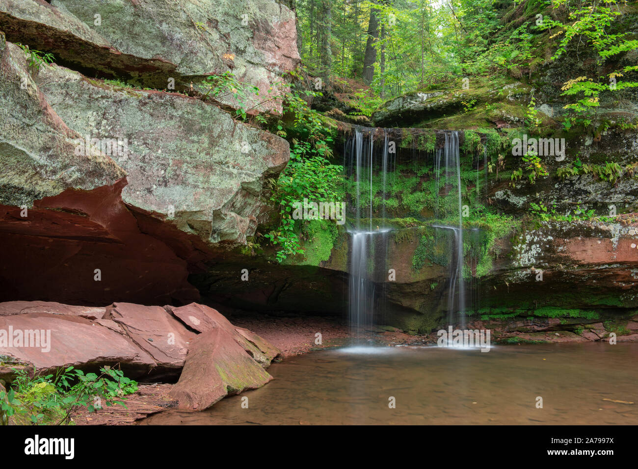 Twin Falls, Port Wing, Bayfield County, Herbst, WI, USA, von Dominique Braud/Dembinsky Foto Assoc Stockfoto