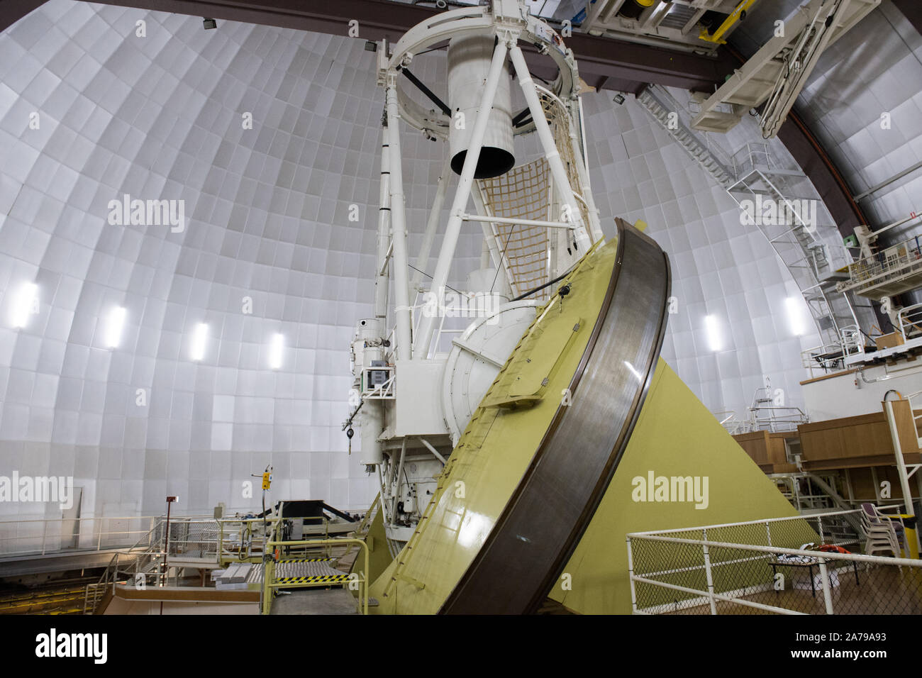 Anglo Australian Telescope (AAT) in Siding Spring Observatorium - Mt Woorut in der Nähe von Coonabarabran, New South Wales, Australien Stockfoto