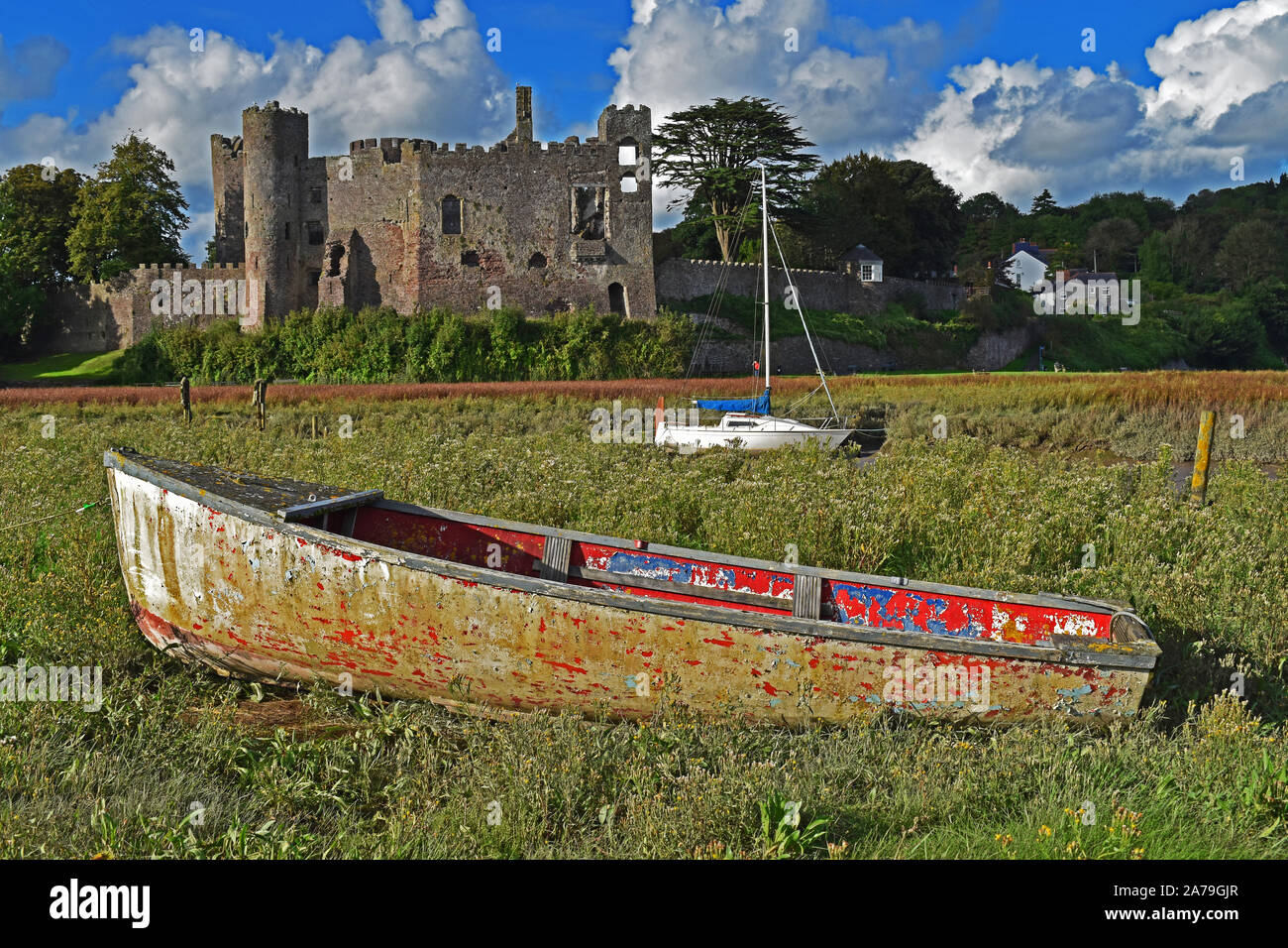 Laugharne Schloss. South West Wales. Stockfoto