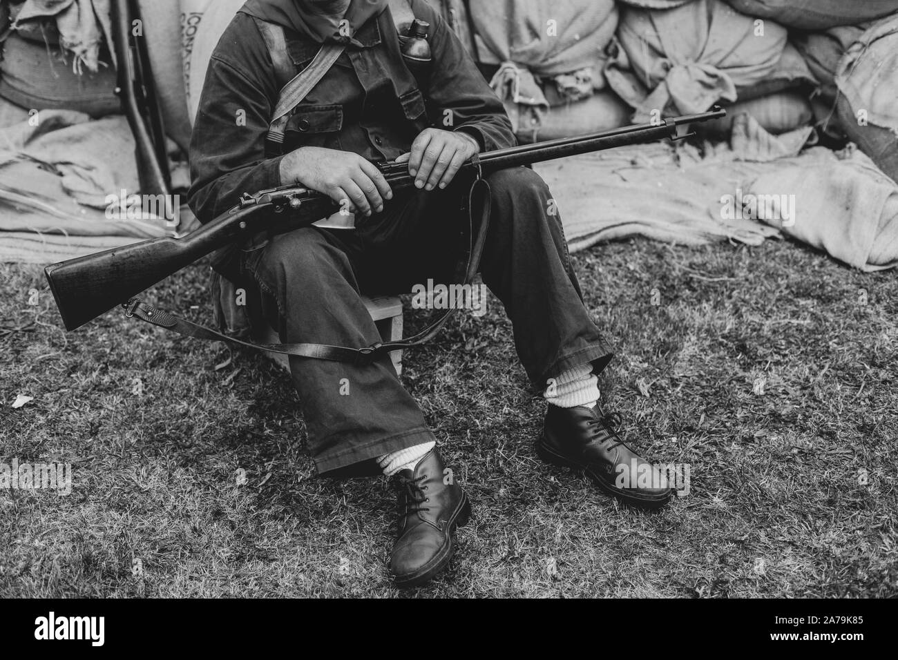 Nahaufnahme eines Soldaten Stockfoto