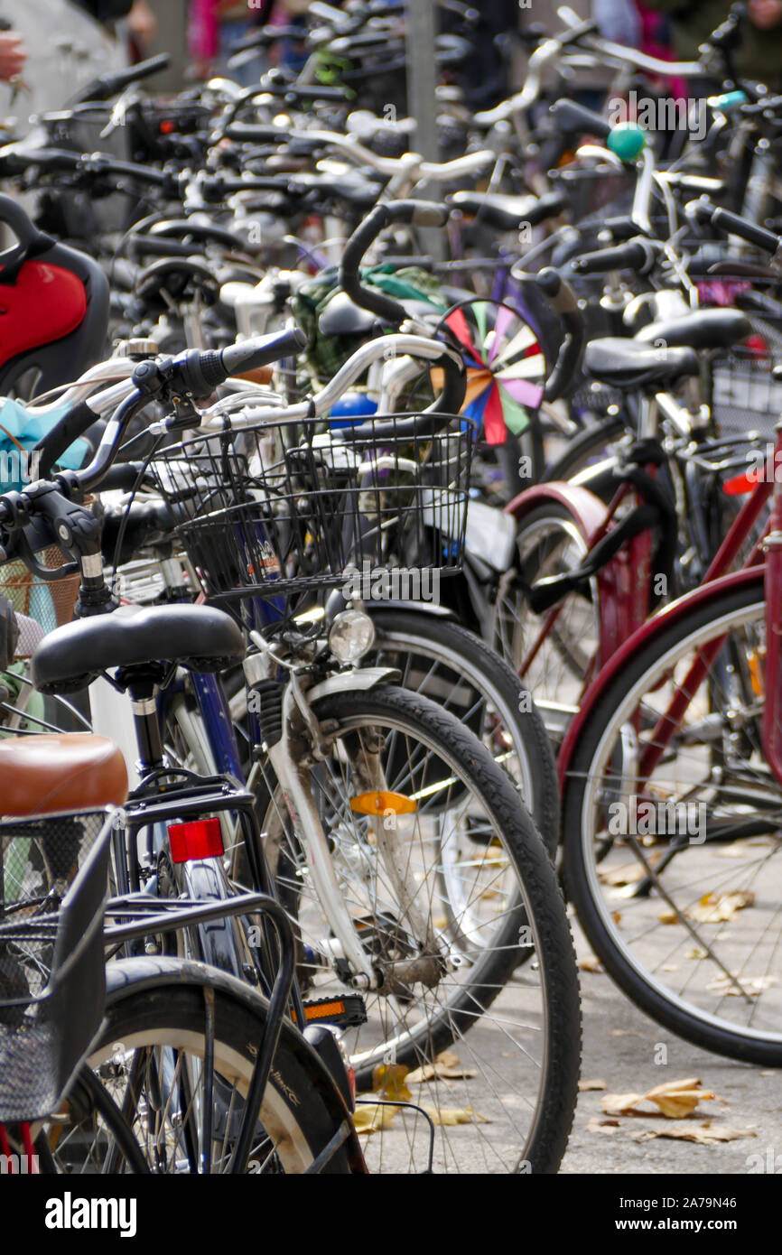 Fahrradständer, Ljubljana, Slowenien Stockfoto