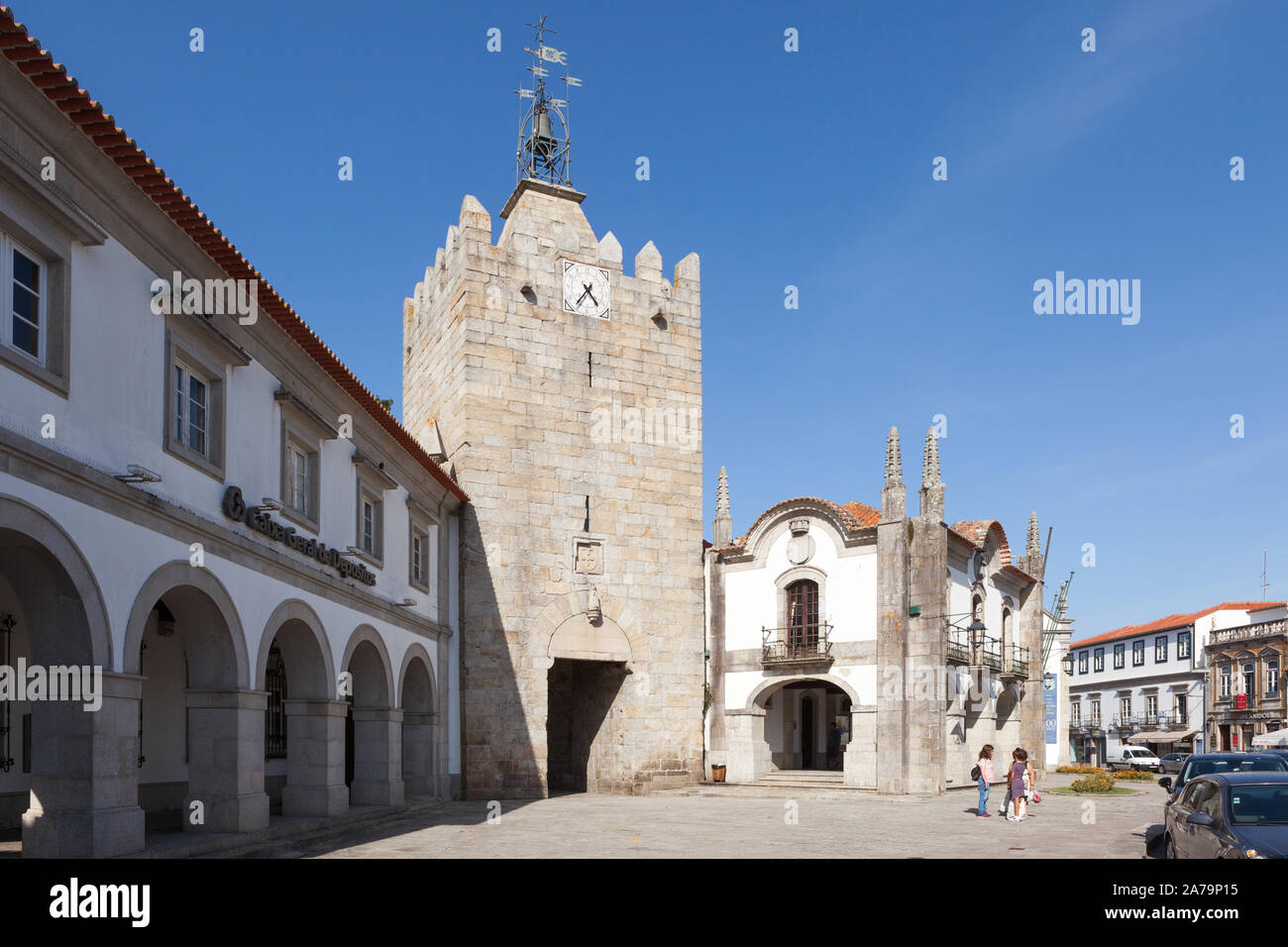 Clock Tower, Caminha, Portugal Stockfoto