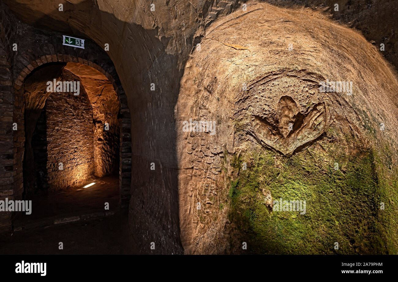 Italien Marche Osimo Grotte del Cantinone 'l' Angelo' | Italien Marche Osimo Höhlen der Cantinone" der Engel' Stockfoto