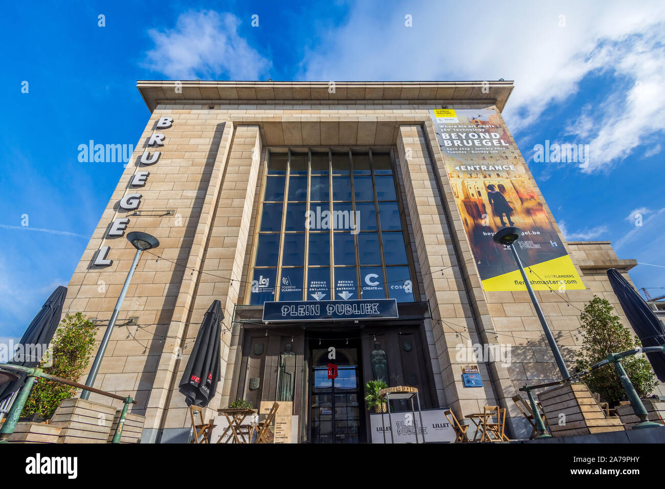 Maison de la Dynastie mit dem Maler Peter Bruegel Ausstellung, Mont des Arts, Brüssel, Belgien Stockfoto