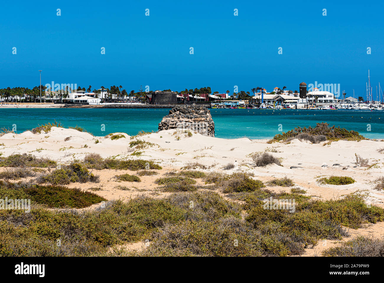 Caleta de Fuste. Ein Ferienort auf Fuerteventura, eine der Kanarischen Inseln Stockfoto