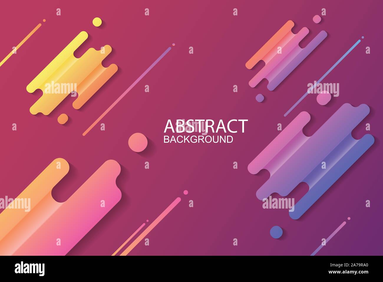 Dynamische abstrakt bunte Formen. Trendy neon Linien und Kreise Hintergrundbild in ein modernes Material Design Style. Stock Vektor