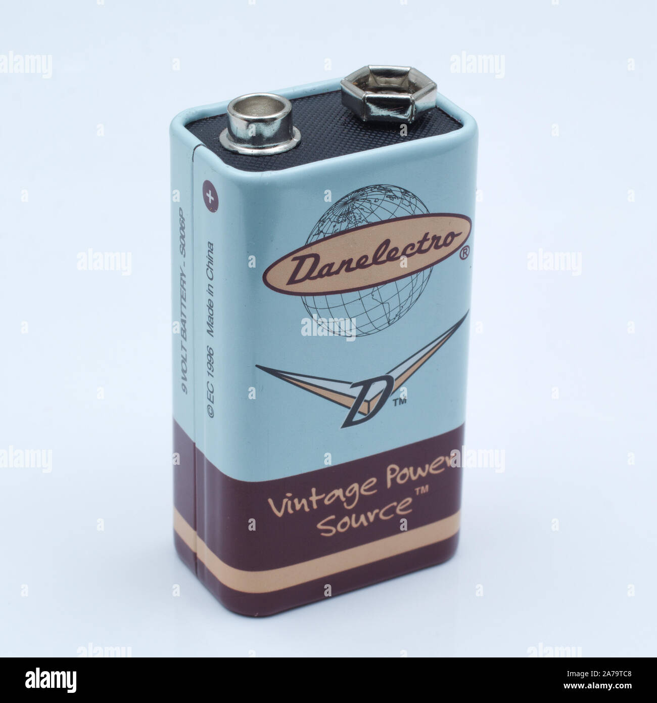 Pleasant Valley, Kanada - 31. Oktober 2019: Danelectro 9-V-Batterie. Danelectro ist eine Marke der Musikinstrumente und Zubehör von der Musik im Besitz des ADR Stockfoto