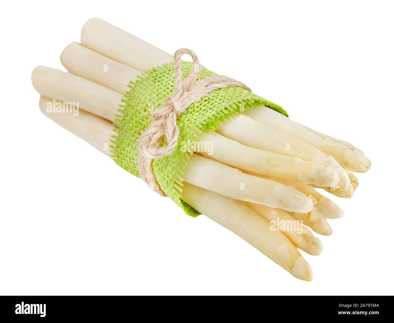 Frischen weißen Spargel auf weißem Hintergrund Stockfoto