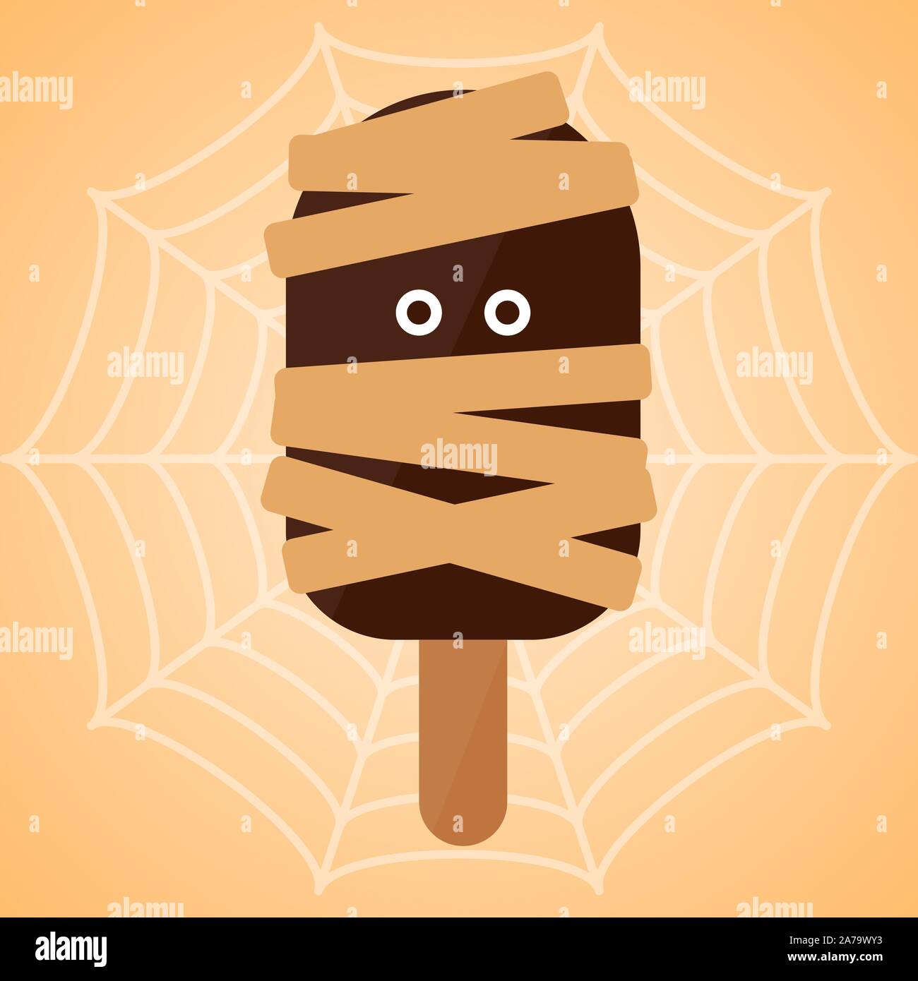 Monster Form Eis Popsicle. Halloween Jahreszeit-Vector Illustration Stock Vektor