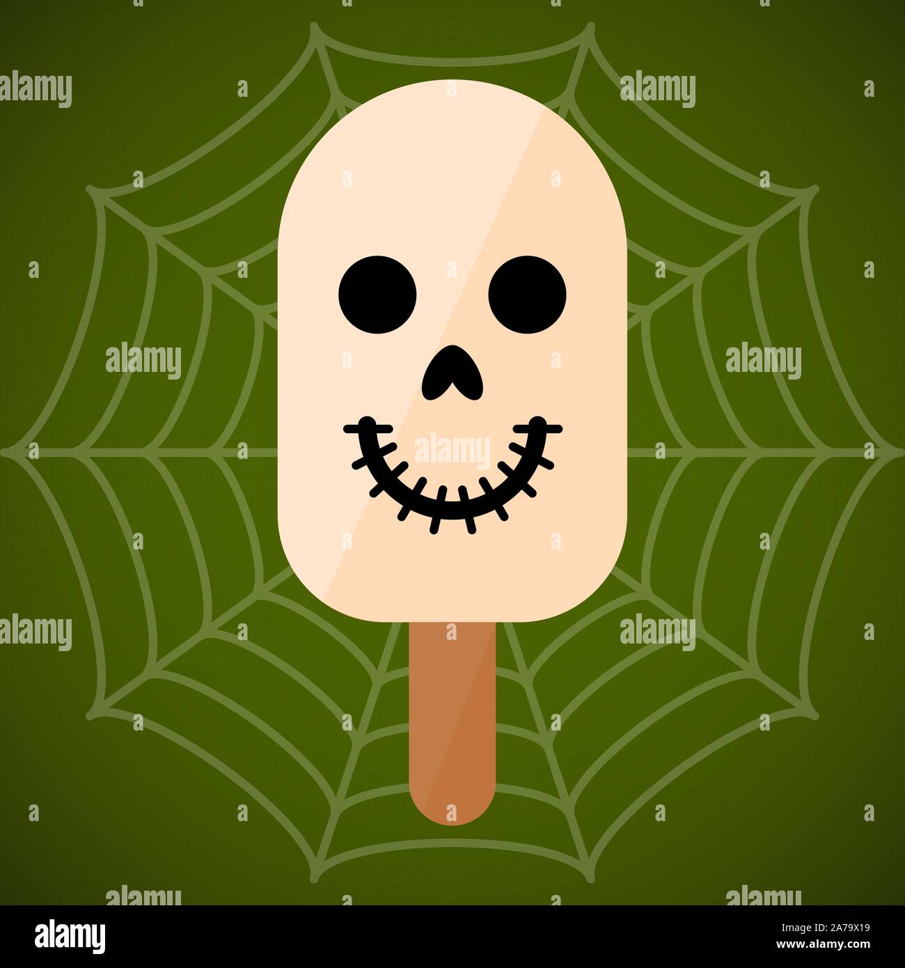 Monster Form Eis Popsicle. Halloween Jahreszeit-Vector Illustration Stock Vektor