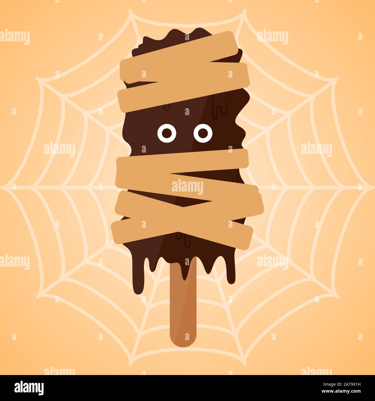 Monster Form Eis Popsicle. Halloween Jahreszeit-Vector Illustration Stock Vektor