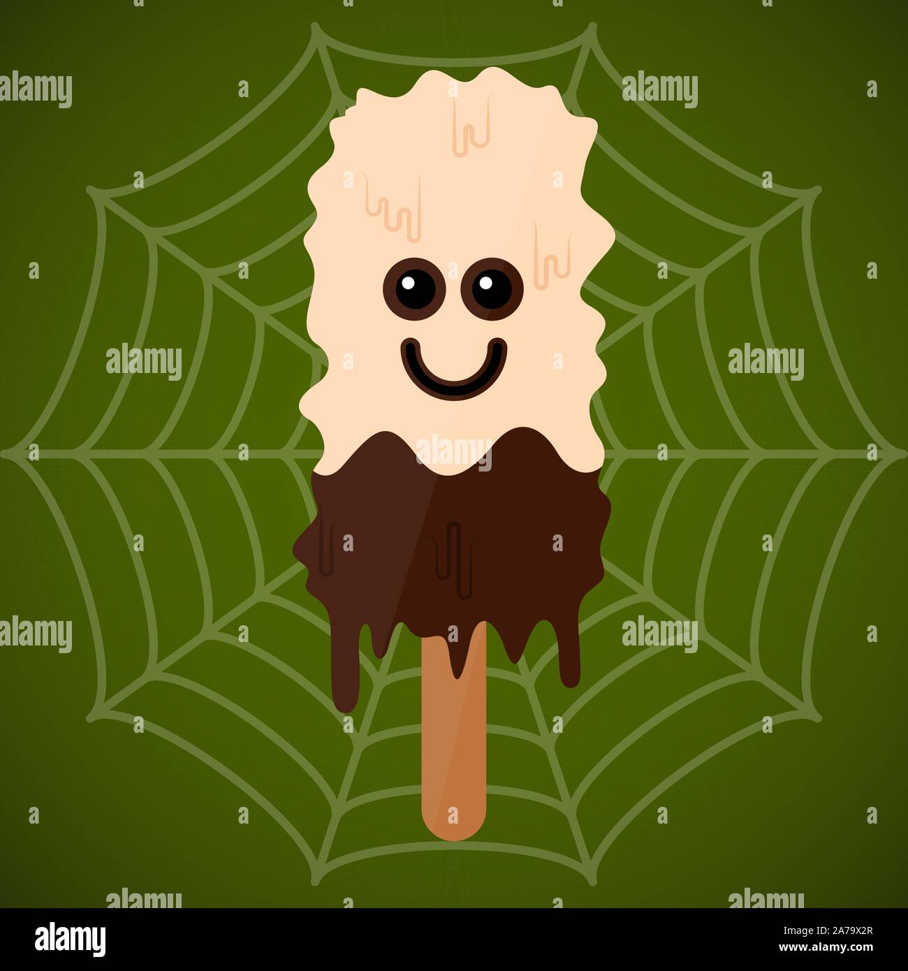 Monster Form Eis Popsicle. Halloween Jahreszeit-Vector Illustration Stock Vektor