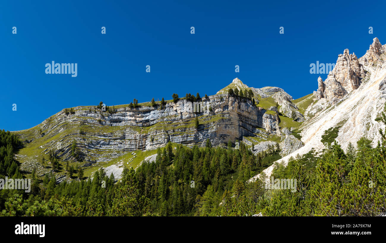 Italien / Südtirol / Alto Adige: Ort namens Parlament der Murmeltiere auf nationaler Park Fanes - Sennes - Prags, oben Lavarella Stockfoto