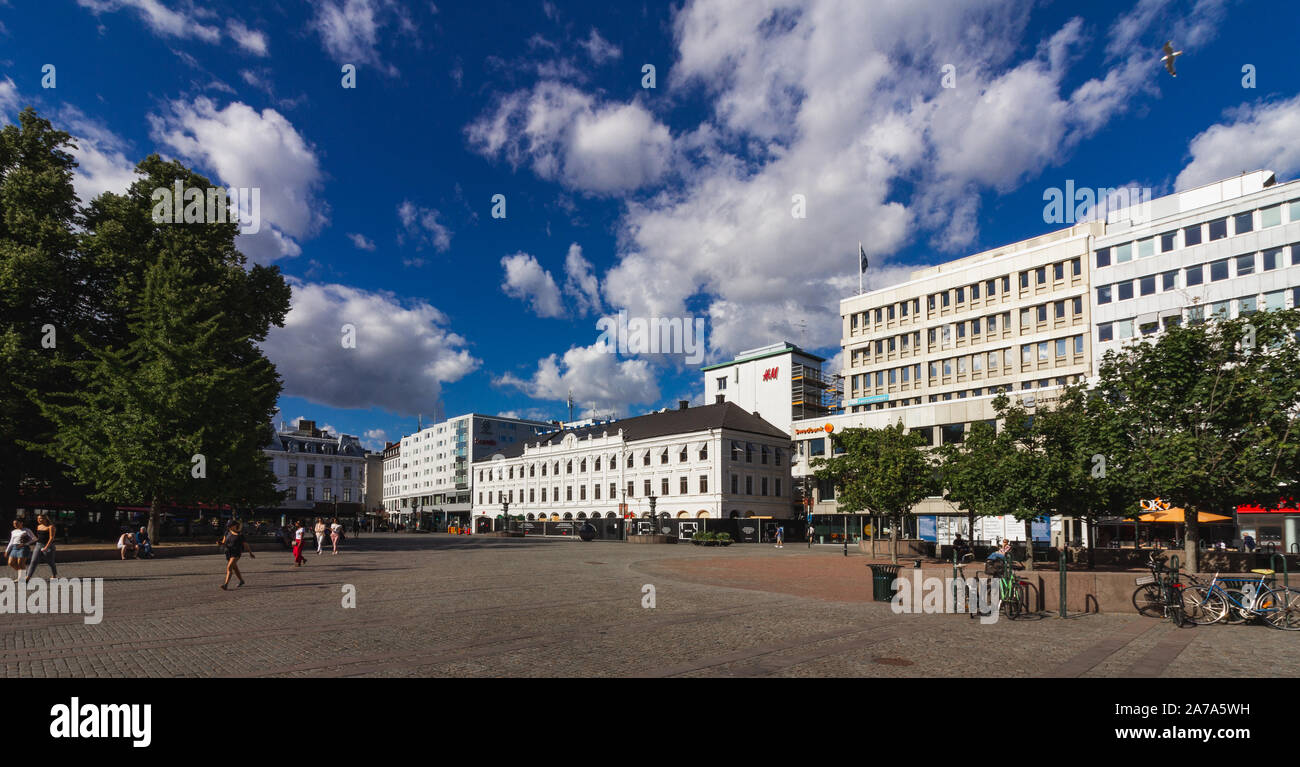 Stadtbild von Gustav Adolfs Torg, einen großen Platz in Malmö, Schweden Stockfoto