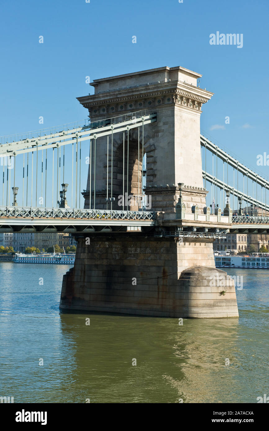 Széchenyi Kettenbrücke. Budapest Stockfoto