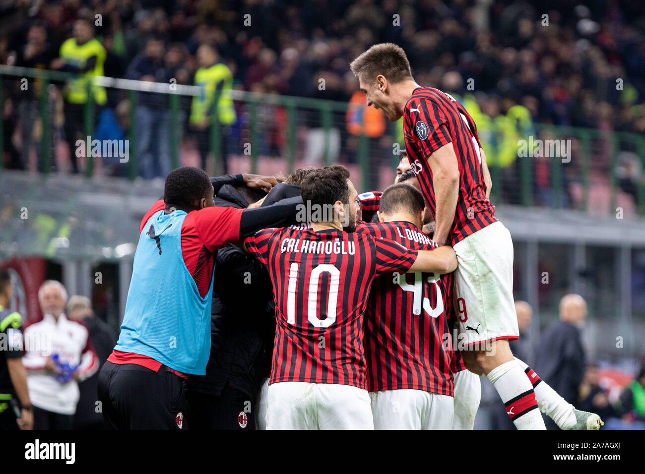 Mailand, Italien. 31 Okt, 2019. Mailand happinessduring AC Mailand vs Spal, italienische Fußball Serie A Männer Meisterschaft in Mailand, Italien, 31. Oktober 2019 - LPS/Francesco Scaccianoce Credit: Francesco Scaccianoce/LPS/ZUMA Draht/Alamy leben Nachrichten Stockfoto