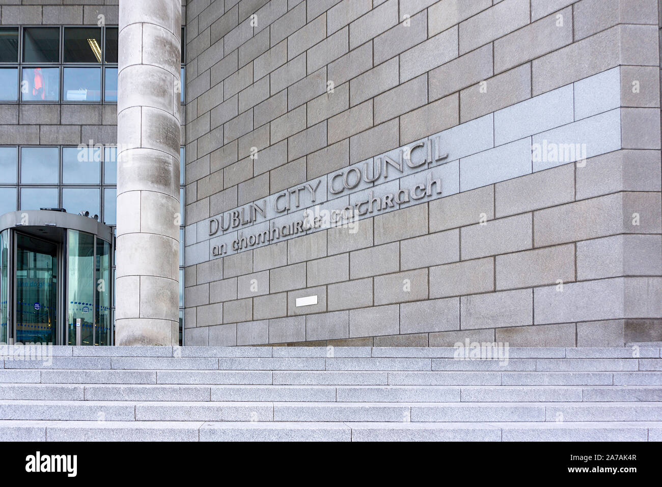 Der Hauptsitz des Stadtrats von Dublin in Wood Quay, Irland. Stockfoto