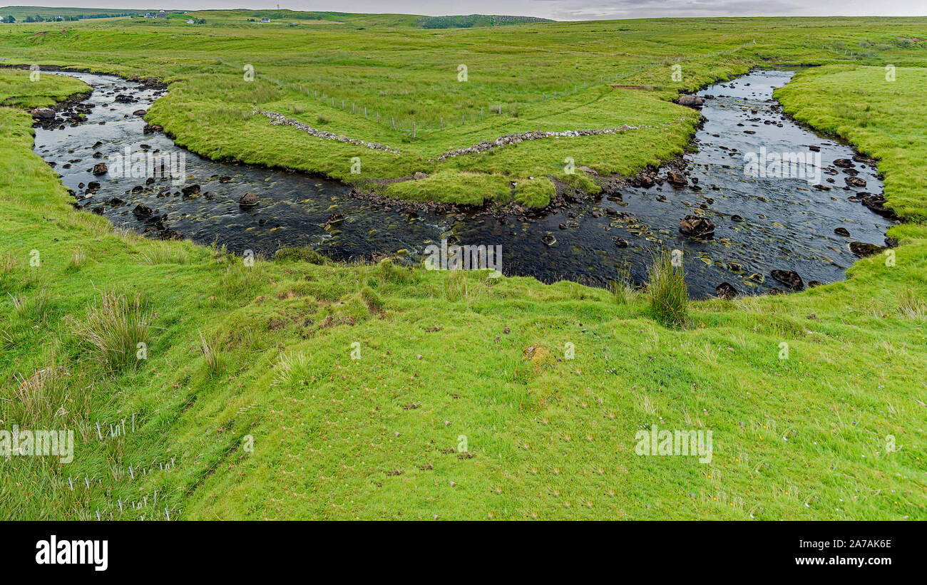 Feld und Strom, Isle of Skye Stockfoto