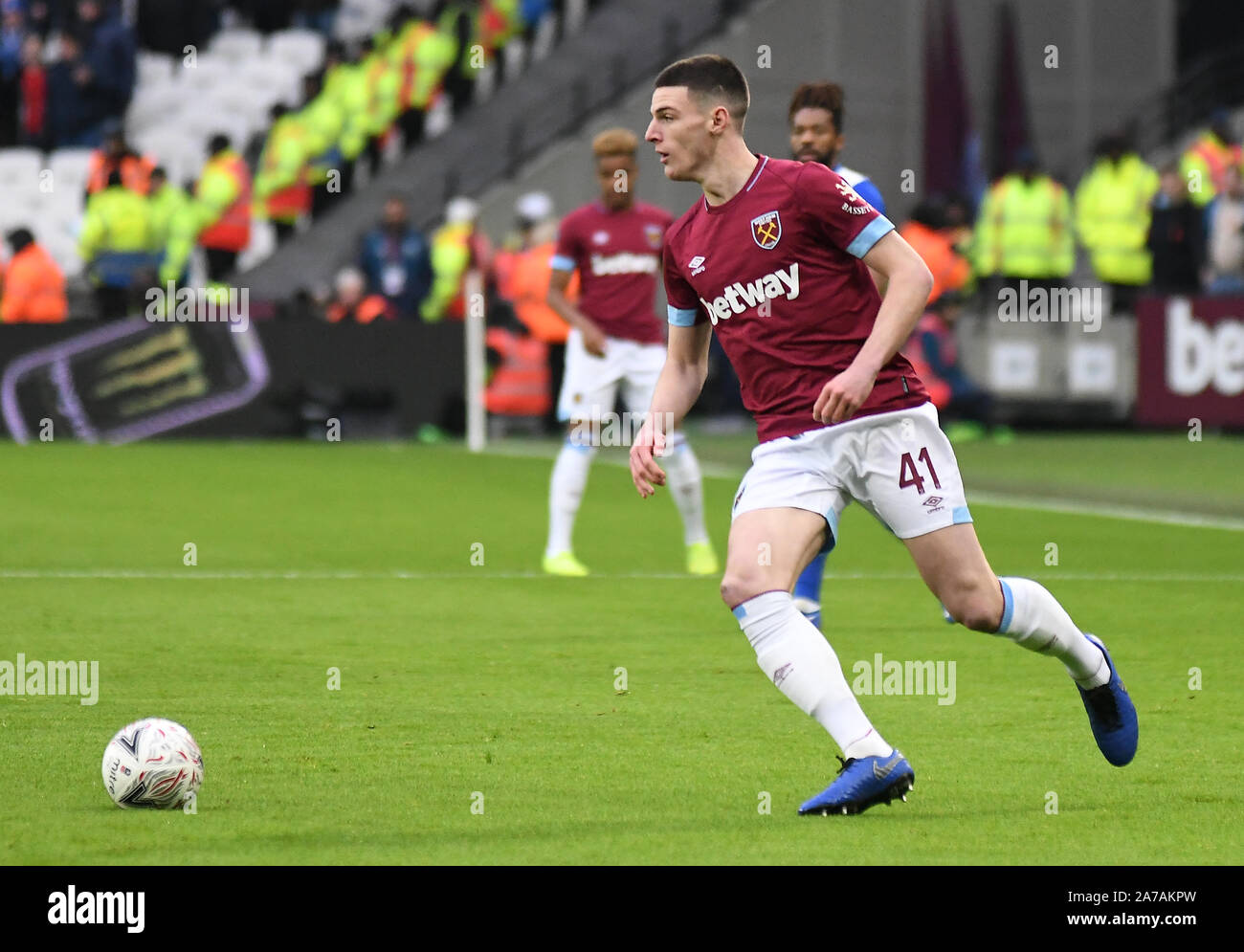 LONDON, ENGLAND - Januar 5, 2019: Bild während der FA Cup 2018/19 Runde 3 Spiel zwischen West Ham United und Birmingham City FC in London Stadion. Stockfoto