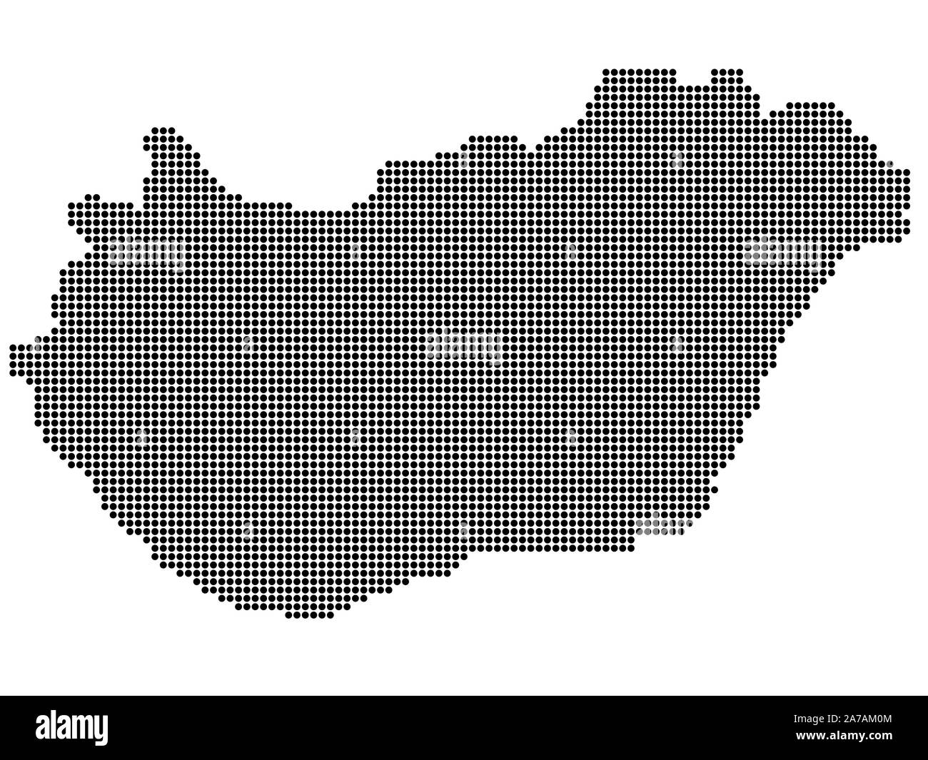Halbton Ungarn Karte Vektor-illustration eps 10. Stock Vektor