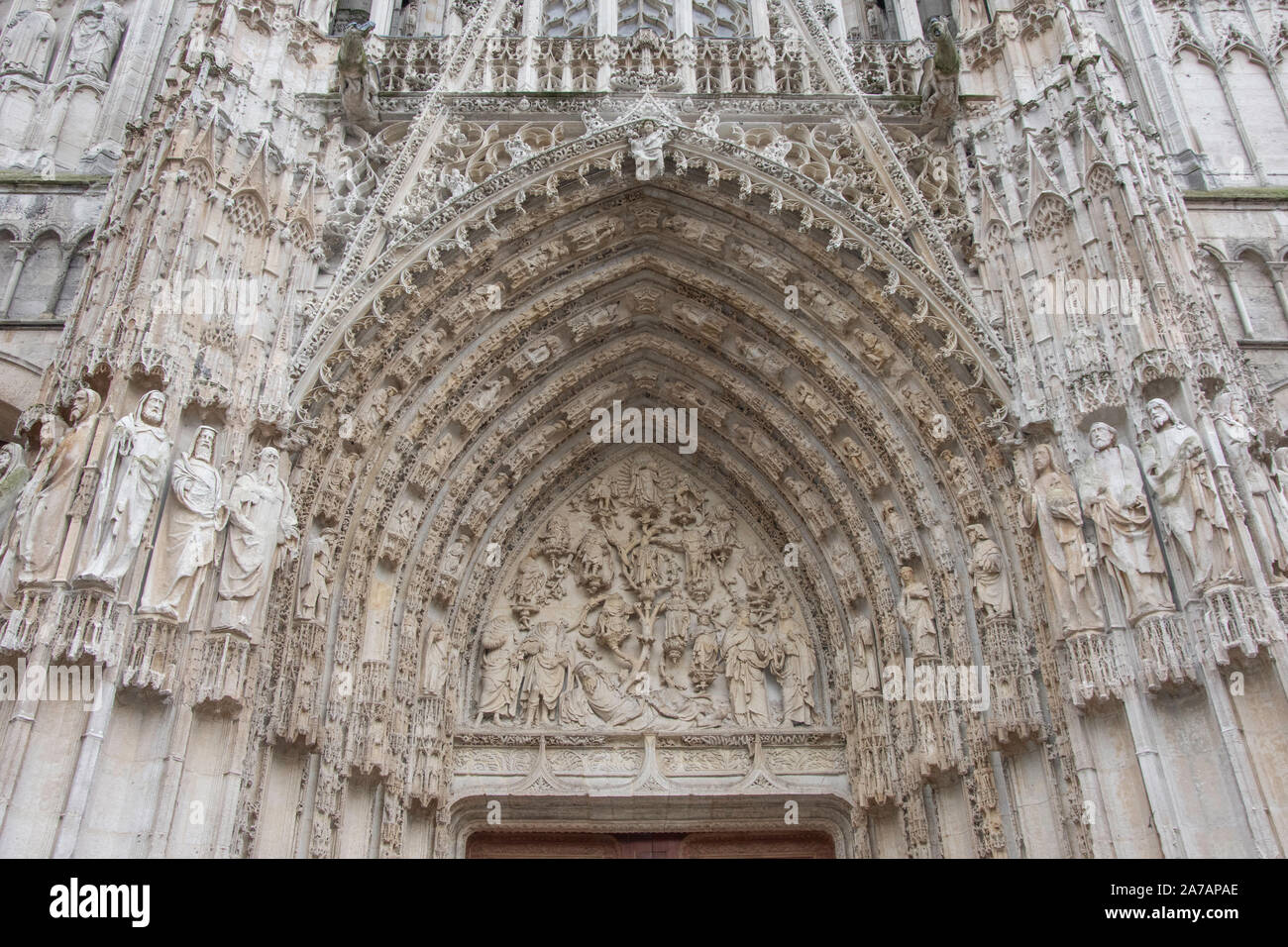 Die Fassade der Kathedrale von Rouen, Place de la Cathedrale, Rouen, Normandie, Frankreich Stockfoto