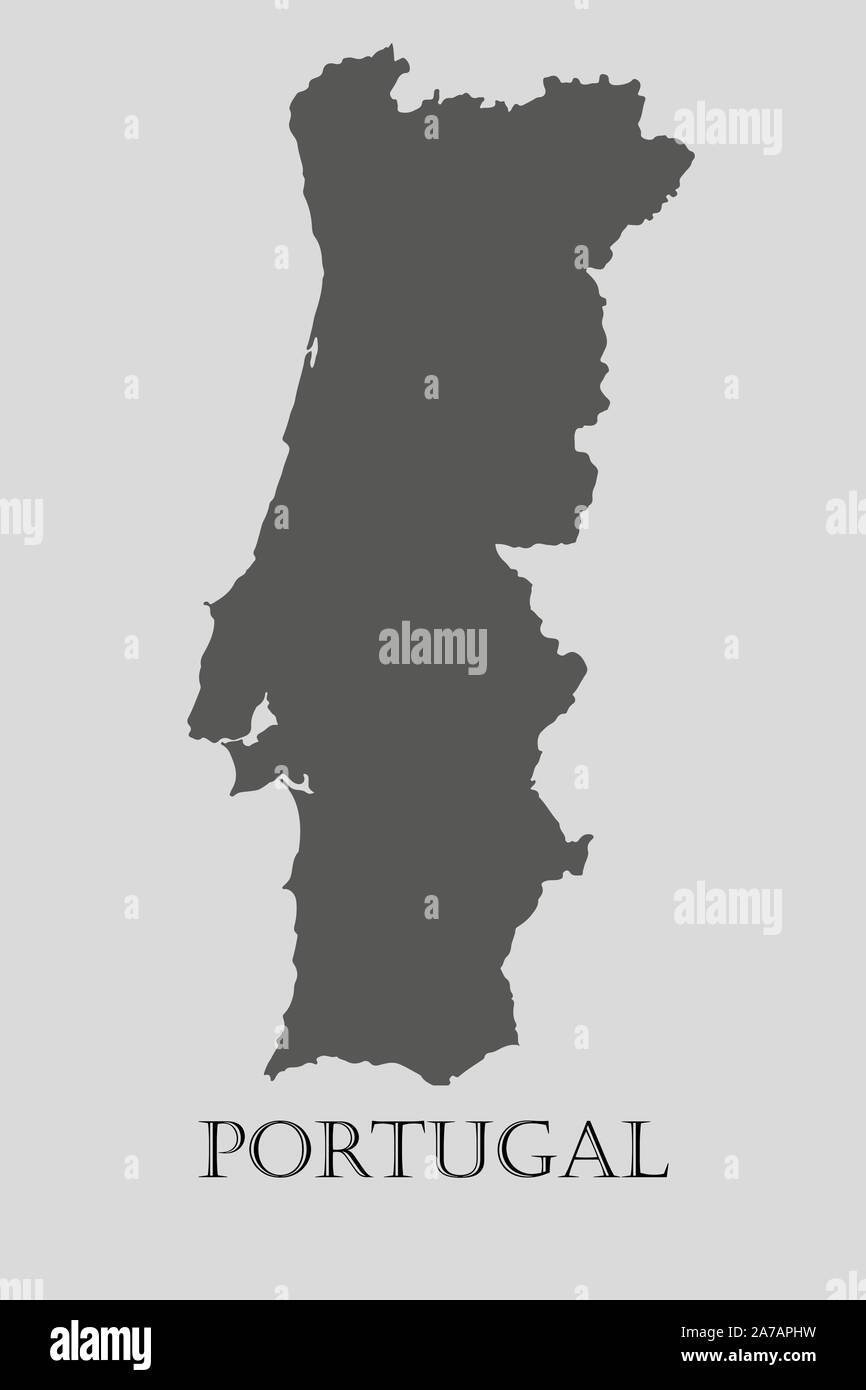 Grau Portugal Landkarte auf hellgrauem Hintergrund. Grau Portugal