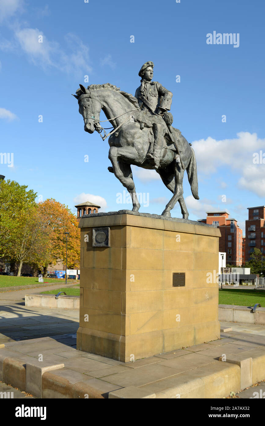 Bonnie Prince Charlie, Statue, Derby. Stockfoto