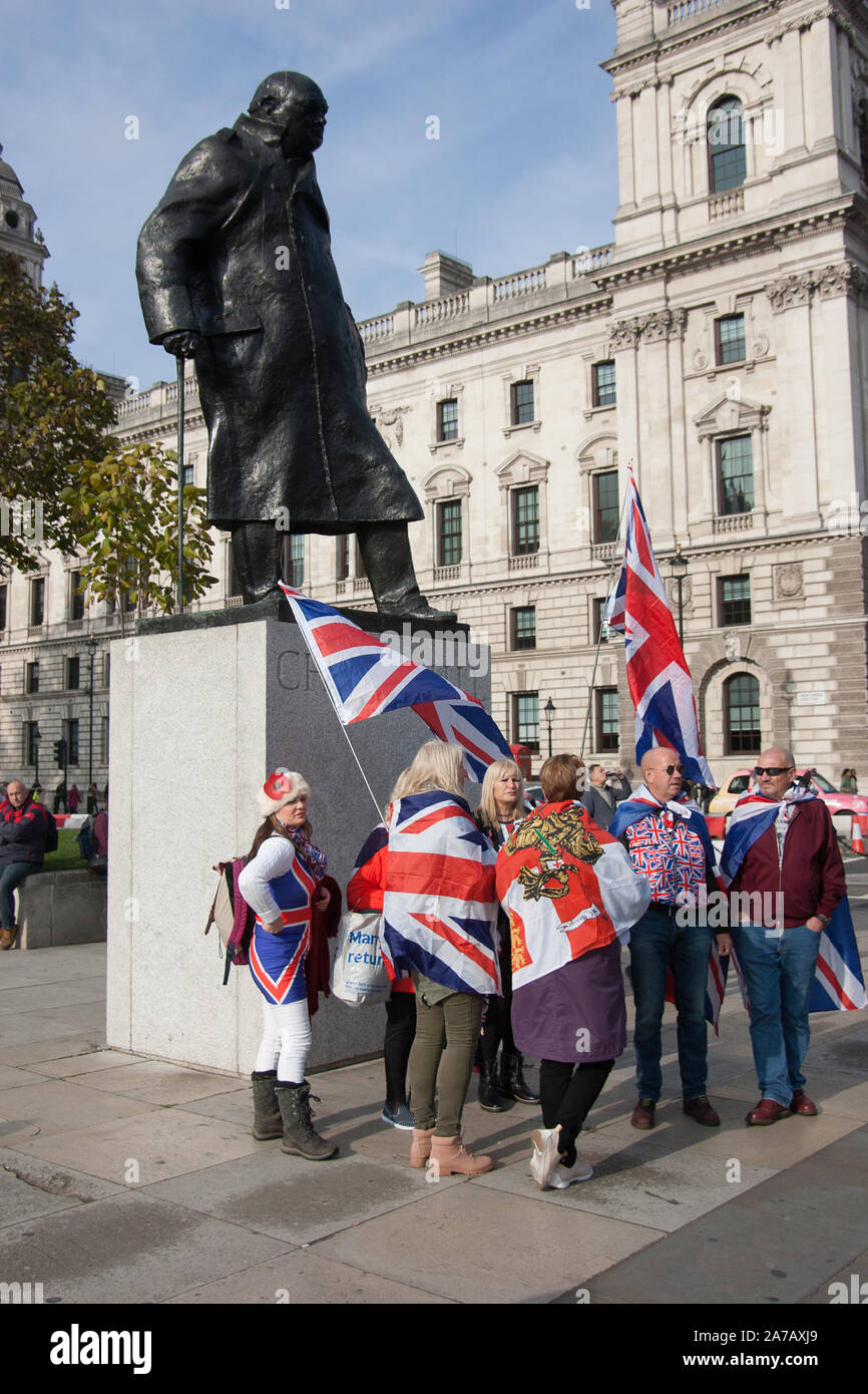 Brexit demonstration Westminster vom 31. Oktober 2019 Stockfoto