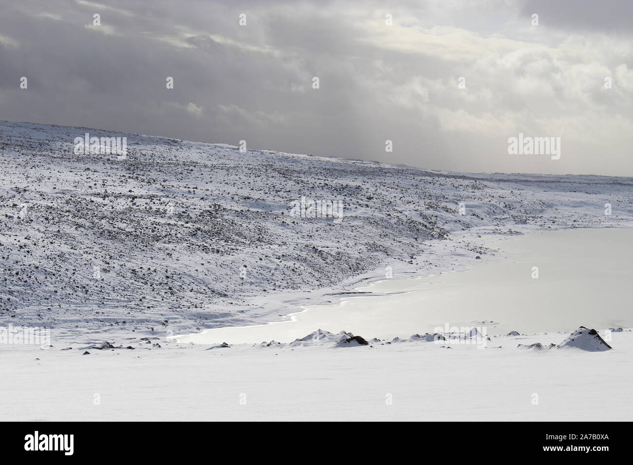 Schnee bedeckt Glacier Mountain - Island Stockfoto