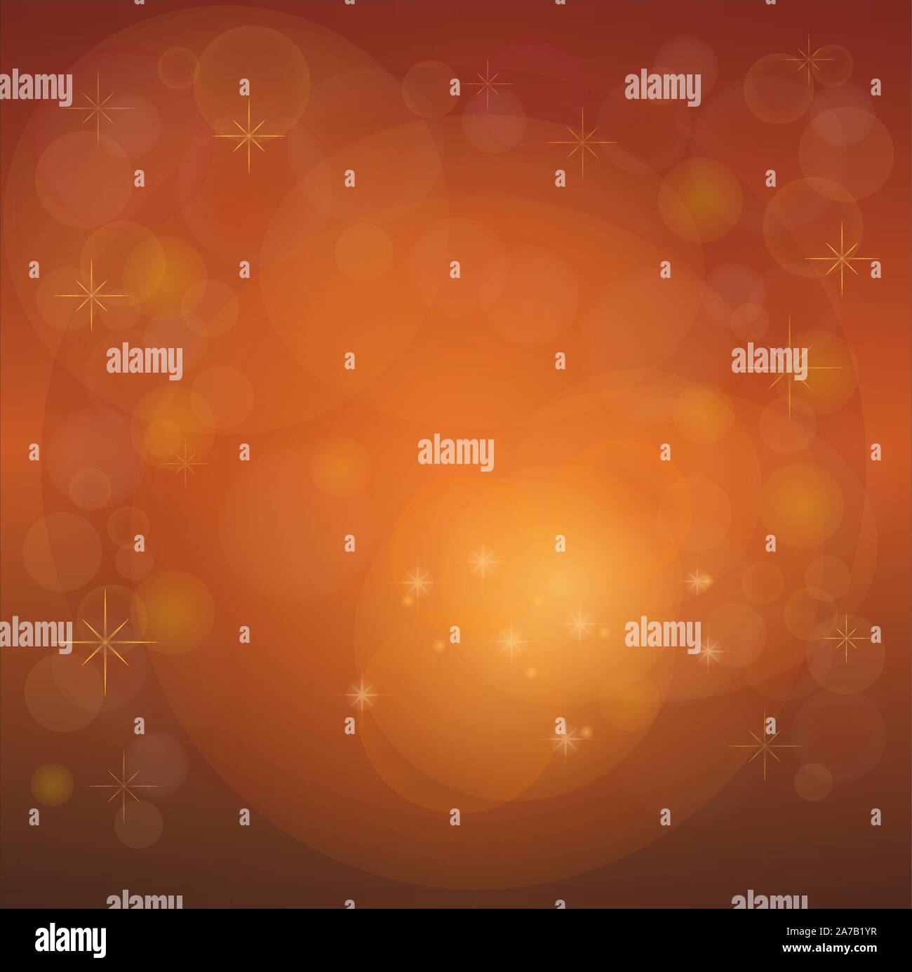 Abstrakte Licht Bokeh Hintergrund mit Lens flare Dots und funkeln Sterne in orange Vektor Stock Vektor
