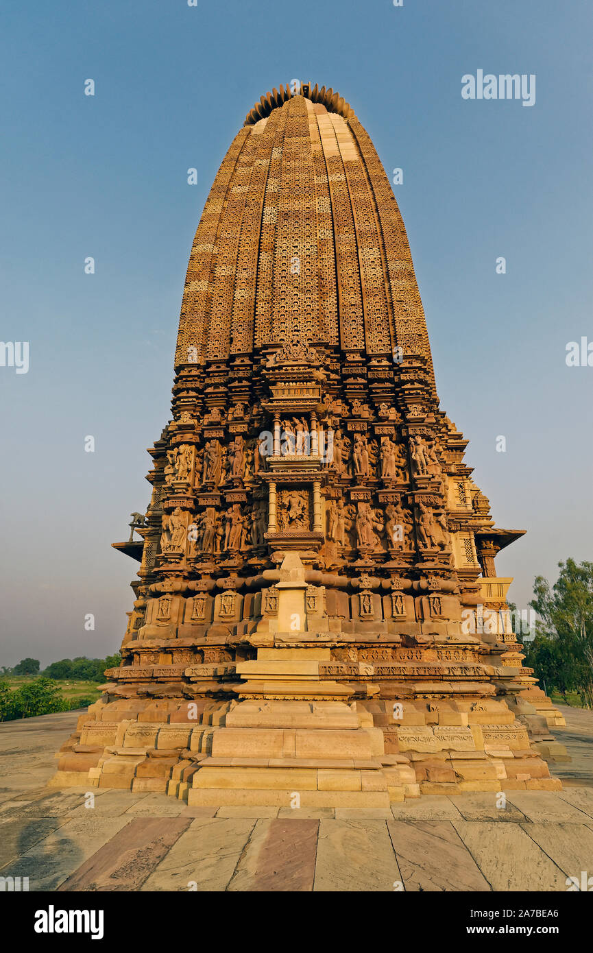 Vamana Hindu Tempel, Khajuraho Stockfoto