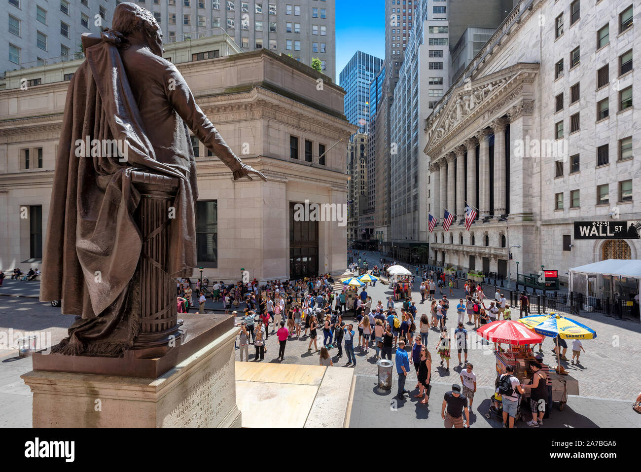 Der Wall Street und dem New York Stock Exchange Stockfoto