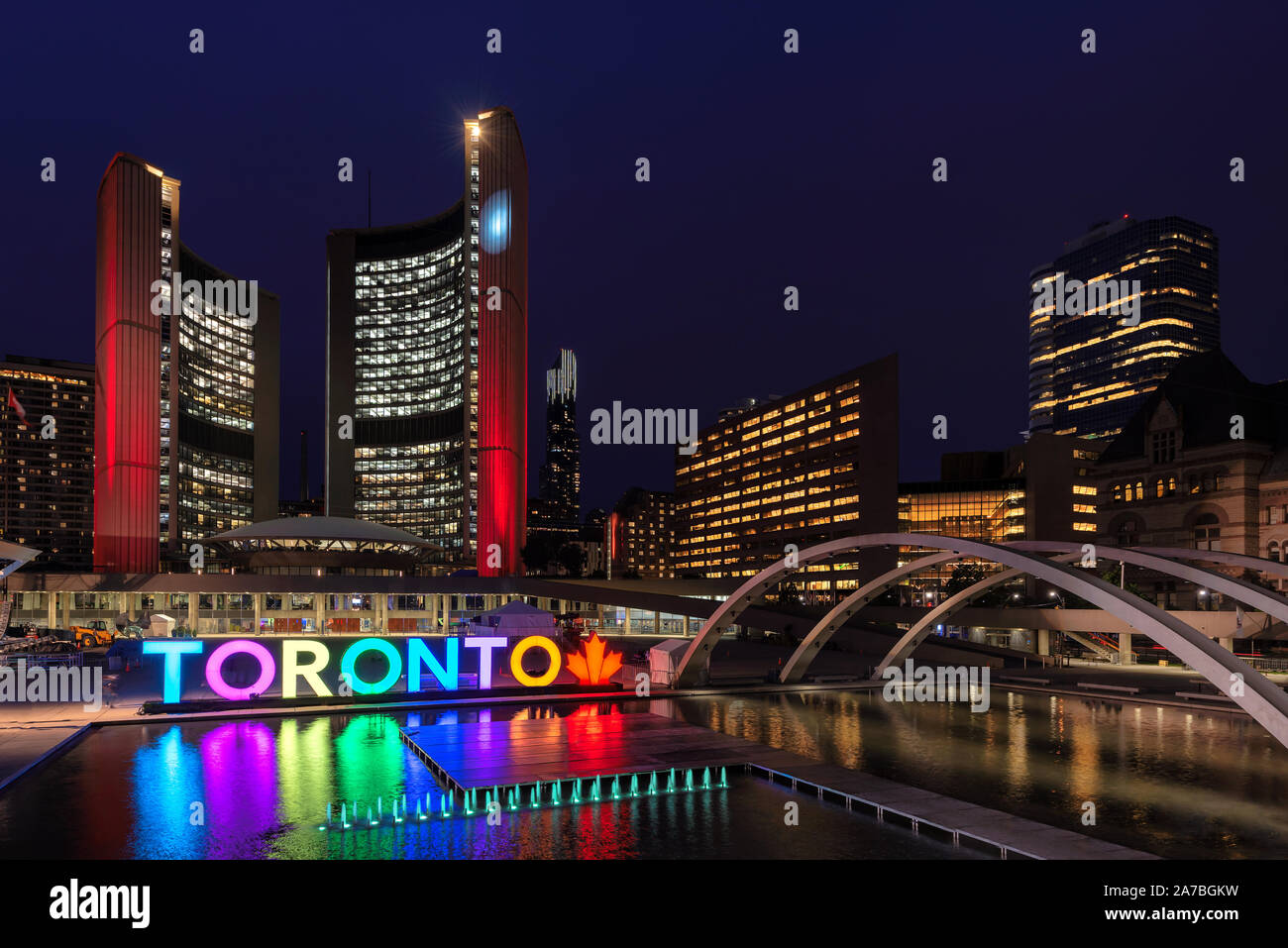 Toronto downtown in der Nacht Stockfoto