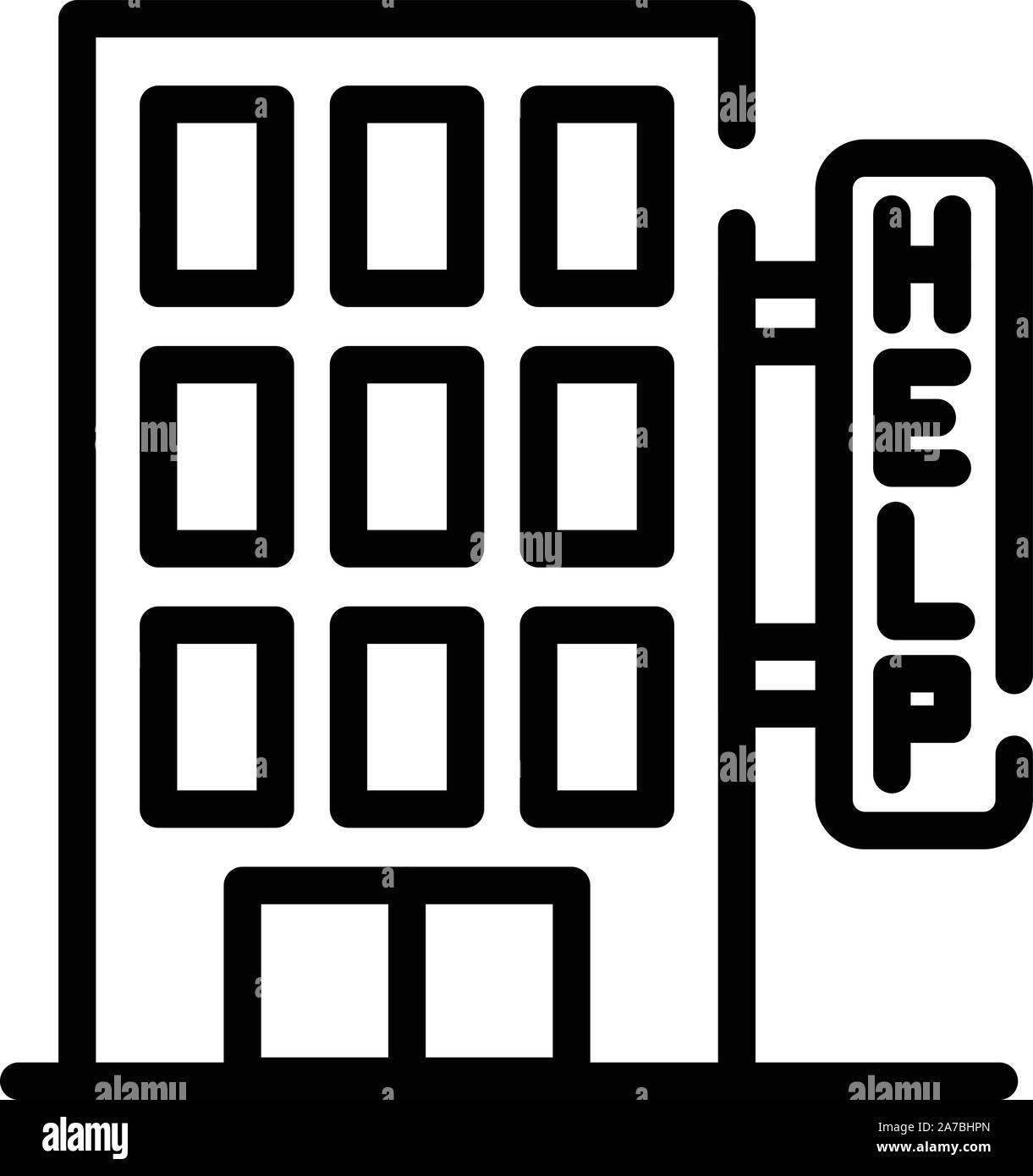 Obdachlosenheim Symbol Hilfe, outline Style Stock Vektor Obdachlosenheim Symbol Hilfe, outline Style Stock Vektor