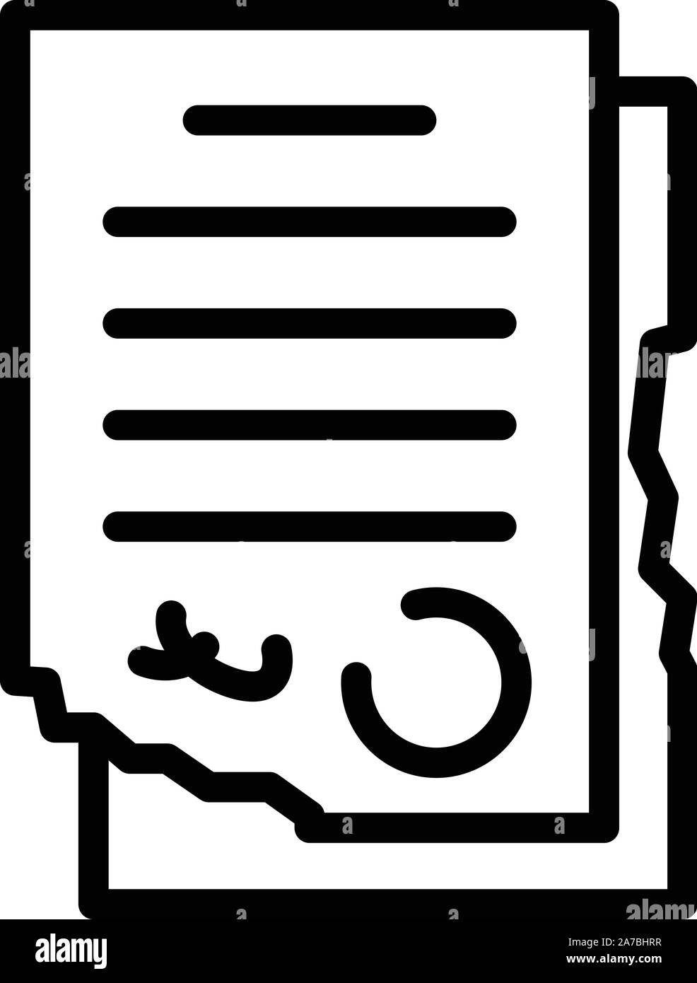Obdachloser Dokumentsymbol, outline Style Stock Vektor Obdachloser Dokumentsymbol, outline Style Stock Vektor