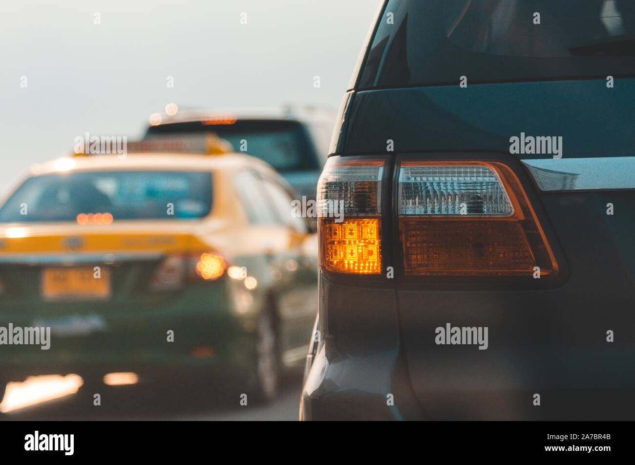 Staus auf der Autobahn in Bangkok, Thailand. Stockfoto