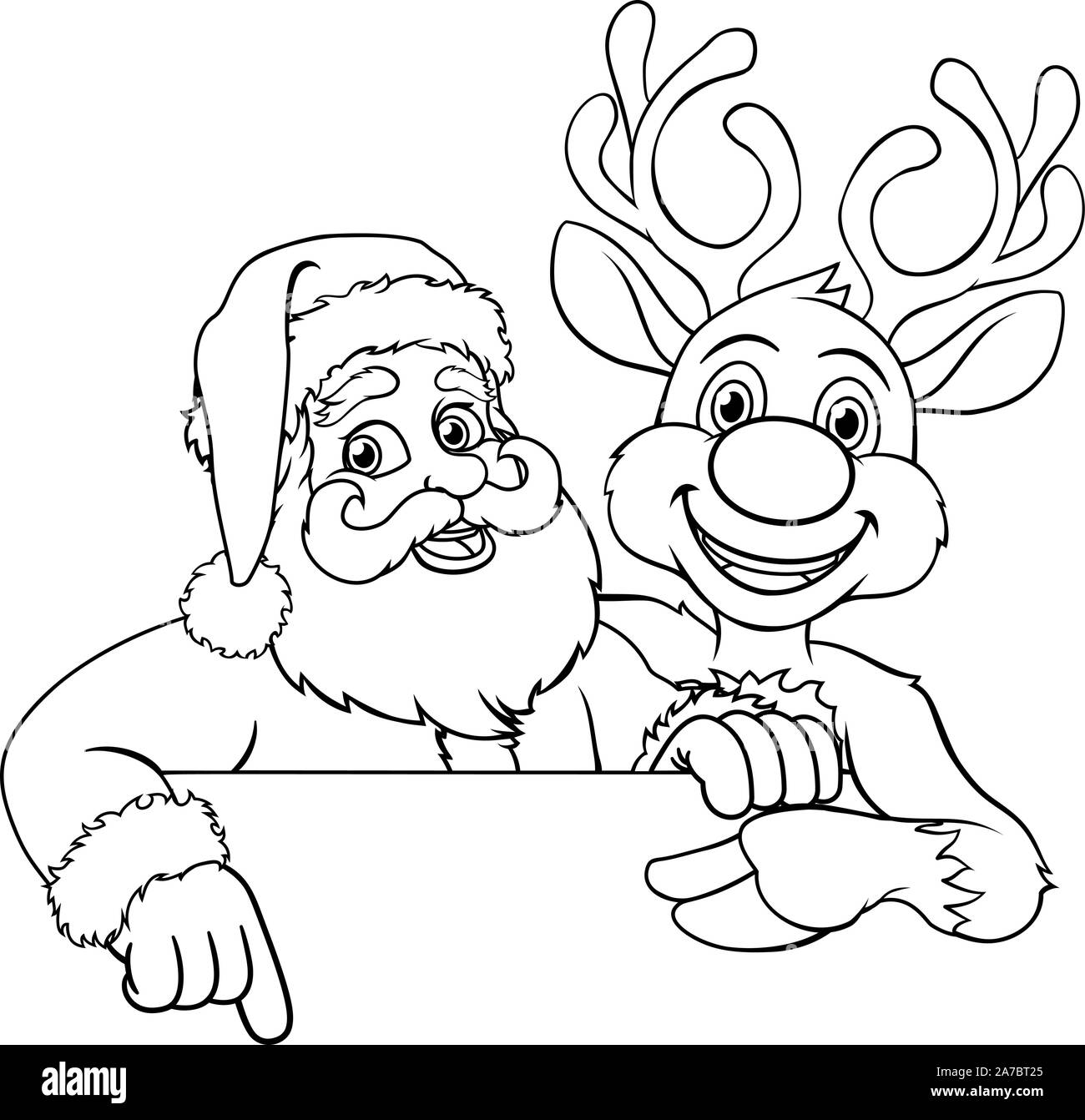 Weihnachtsmann und Rentier Weihnachten Cartoon Stock Vektor