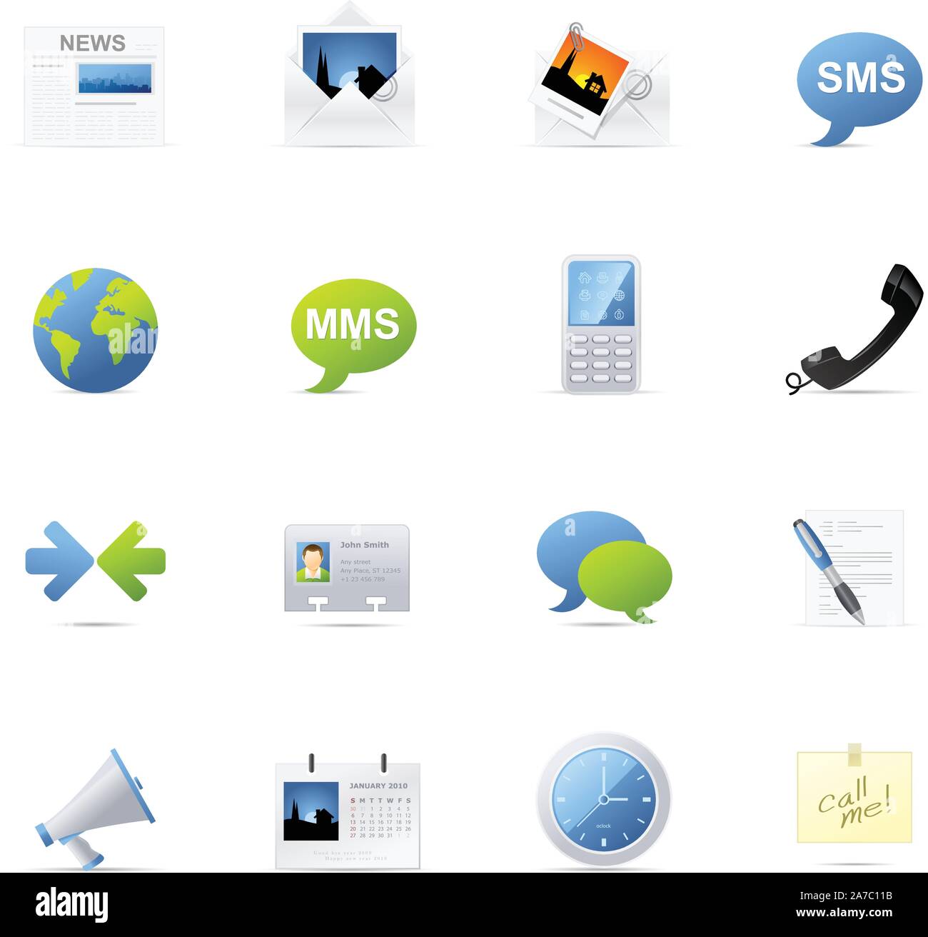 Vecto Vector Icons. Kommunikation Stock Vektor