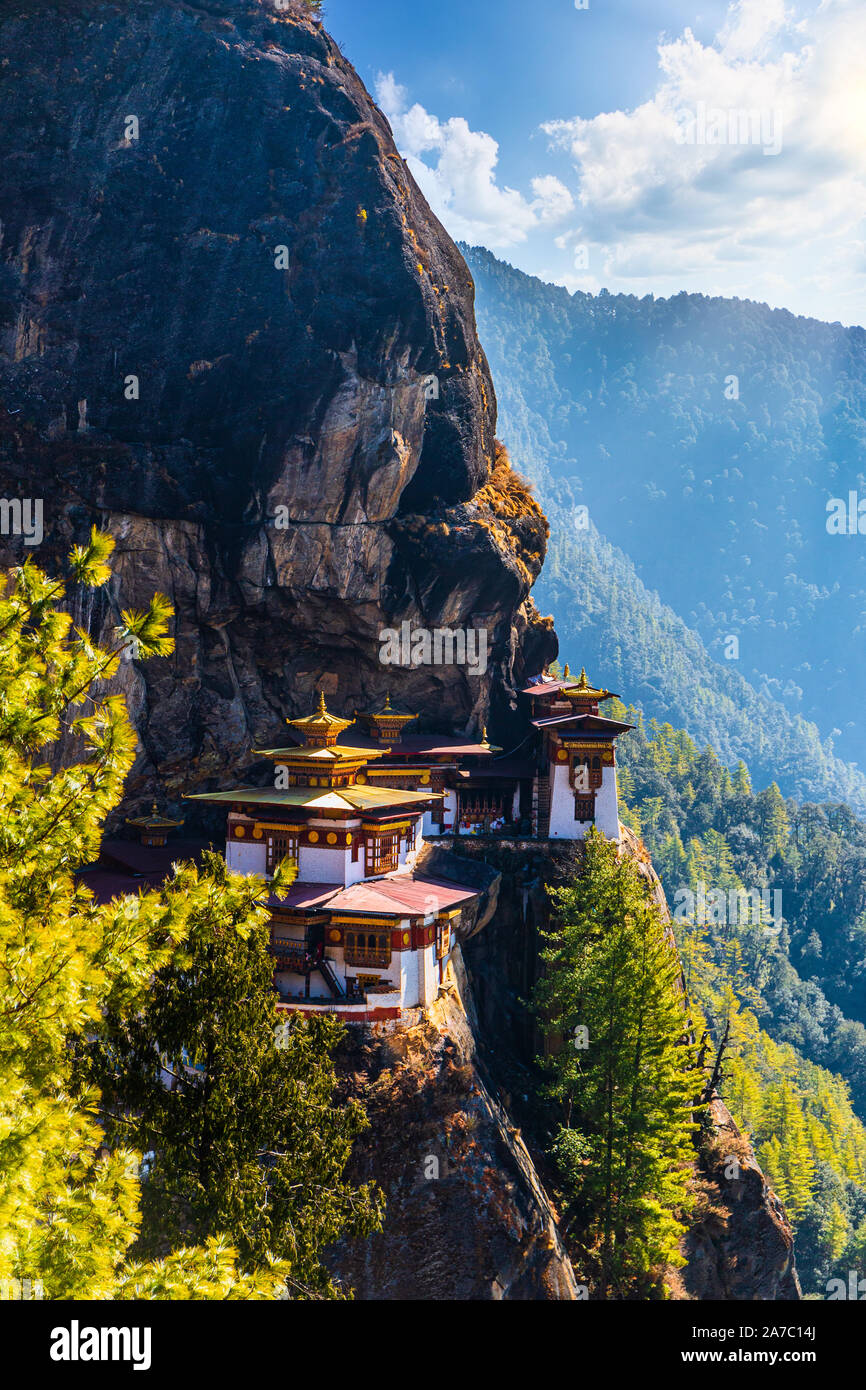 Tiger's Nest Tempel oder Kloster Taktsang Palphug (Bhutan) Stockfoto