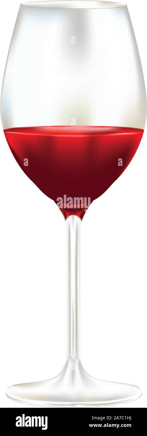 Lecker Rotwein in ein Glas Design Illustration. Stock Vektor